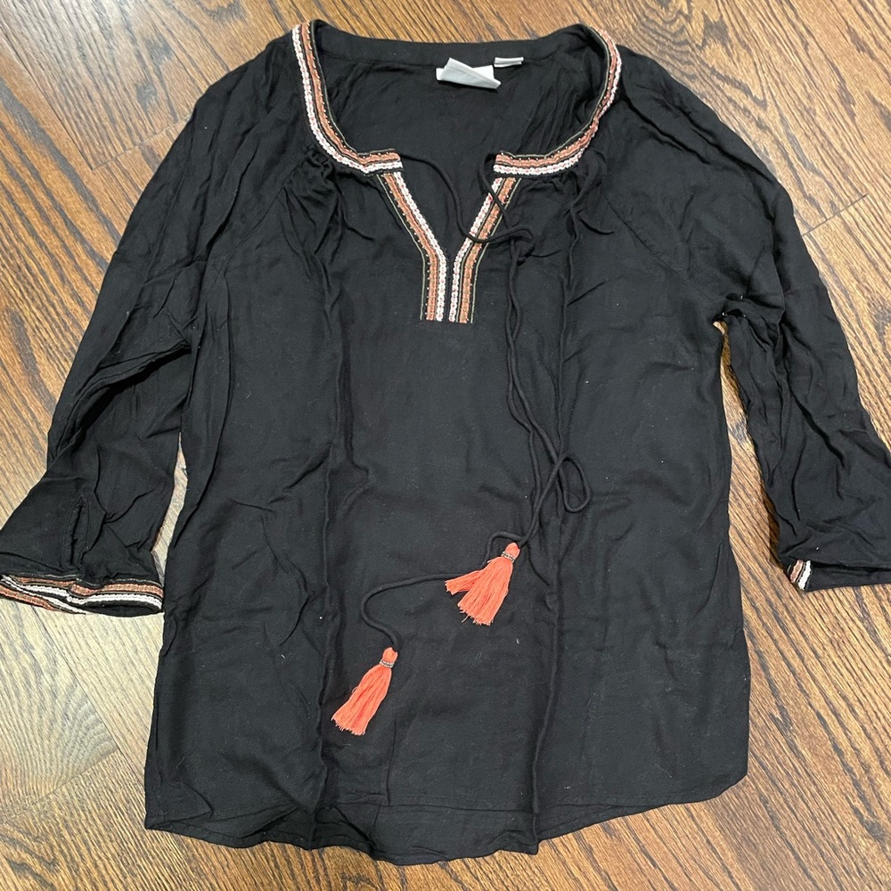 Vero Moda Black Tunic with Beading Size M